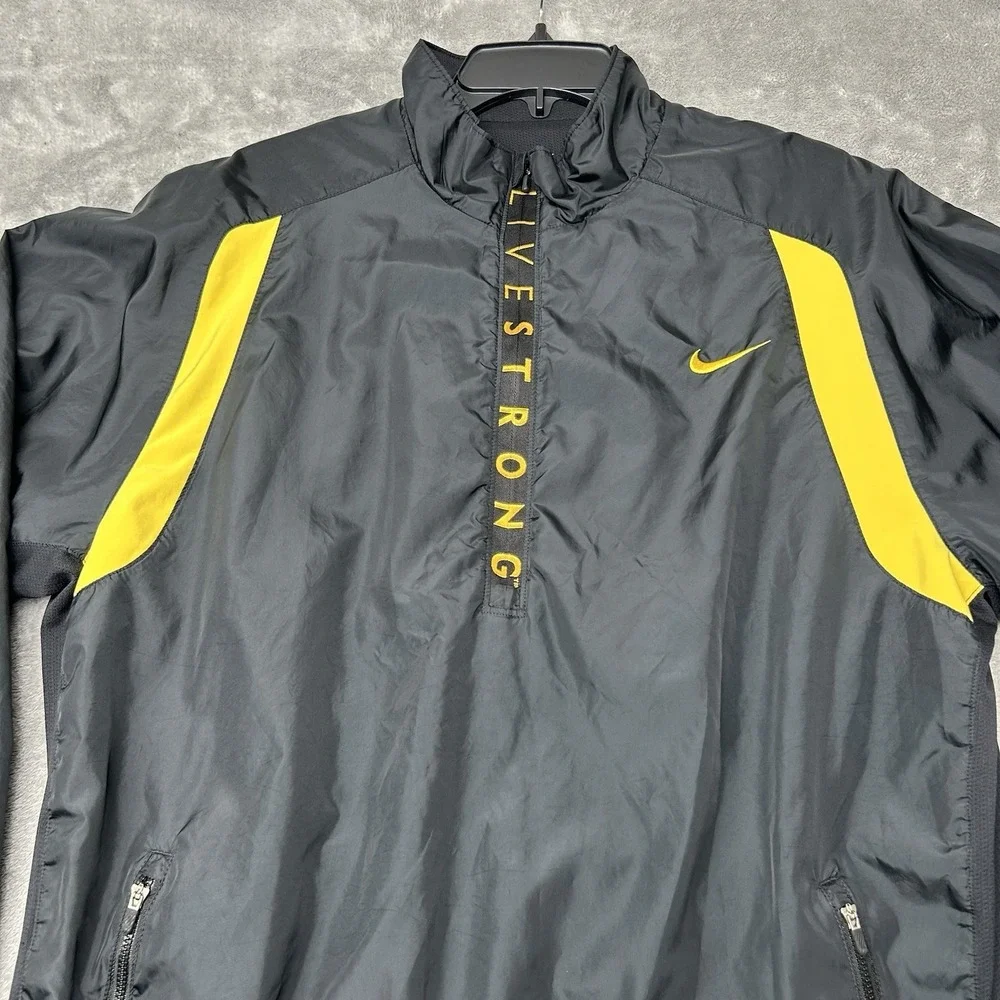 Nike Livestrong Jacket Mens XL Vintage Y2K Swoosh Half Zip Pullover Jacket